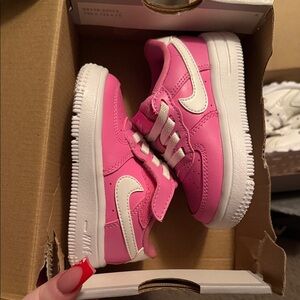 Playful Pink and White Air Force 1s